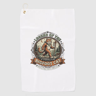 Bigfoot Cat Bigfoot Sasquatch Cat Vintage Vector A Golf Towel