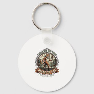 Bigfoot Cat Bigfoot Sasquatch Cat Vintage Vector A Key Ring