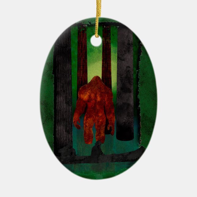 Bigfoot Ceramic Tree Decoration (Front)
