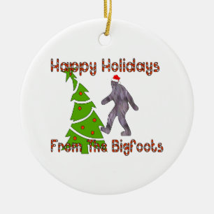 Bigfoot Christmas Ceramic Tree Decoration