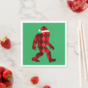 Bigfoot Christmas - Funny Christmas  Napkin