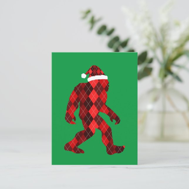 Bigfoot Christmas - Funny Christmas  Postcard (Standing Front)