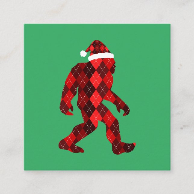 Bigfoot Christmas - Funny Christmas   Square Business Card (Front)