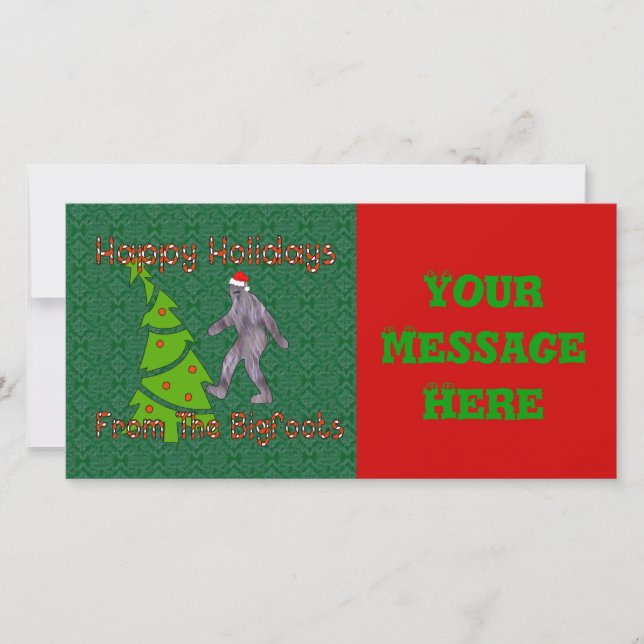 Bigfoot Christmas Holiday Card (Front)