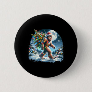 Bigfoot Christmas Holiday Sasquatch Xmas 6 Cm Round Badge
