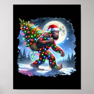 Bigfoot Christmas Holiday Sasquatch Xmas  Poster