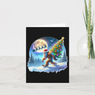 Bigfoot Christmas Santa Holiday Sasquatch Xmas  Card