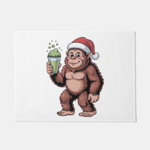 Bigfoot Christmas Sasquatch Matcha Lover Doormat
