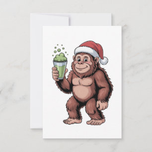 Bigfoot Christmas Sasquatch Matcha Lover Invitation