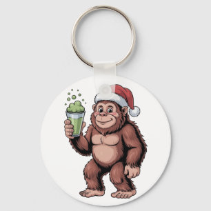 Bigfoot Christmas Sasquatch Matcha Lover Key Ring