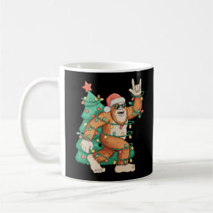 Bigfoot Christmas Sasquatch Xmas Tree Lights Santa Coffee Mug