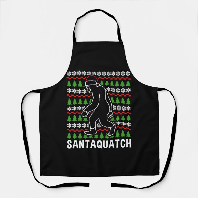 Bigfoot Christmas Shirt Apron (Front)