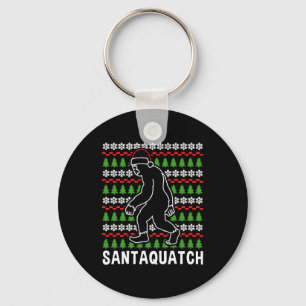 Bigfoot Christmas Shirt Key Ring