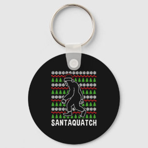 Bigfoot Christmas Shirt Key Ring