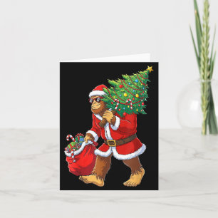 Bigfoot Christmas Tree Lights Boys Men Sasquatch L Card