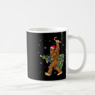 Bigfoot Christmas Tree Lights Sasquatch Lovers Coffee Mug
