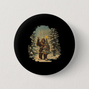 Bigfoot Christmas Tree Lights Tarot Xmas Sasquatch 6 Cm Round Badge