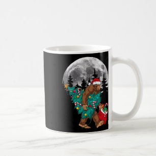 Bigfoot Christmas Tree Lights Xmas Boys Men Sasqua Coffee Mug