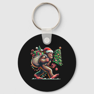 Bigfoot Christmas Tree Lights Xmas Boys Men Sasqua Key Ring