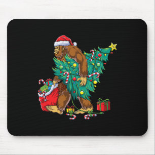 Bigfoot Christmas Tree Lights Xmas Boys Men Sasqua Mouse Mat