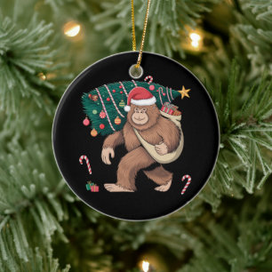 Bigfoot Christmas Tree Lights Xmas Sasquatch Lover Ceramic Tree Decoration