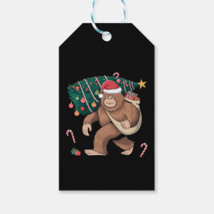 Bigfoot Christmas Tree Lights Xmas Sasquatch Lover Gift Tags