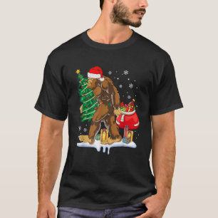 Bigfoot Christmas Tree Lights Xmas Sasquatch Lover T-Shirt