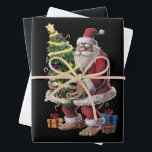 Bigfoot Christmas Tree Lights Xmas Sasquatch Lover Wrapping Paper Sheet<br><div class="desc">Bigfoot Christmas Tree Lights Xmas Sasquatch Lovers</div>