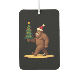 Bigfoot Christmas Tree Santa Hat (1) Car Air Freshener