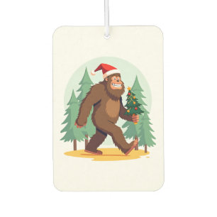 Bigfoot Christmas Tree Santa Hat (1) Car Air Freshener