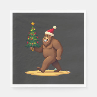 Bigfoot Christmas Tree Santa Hat (1) Napkin