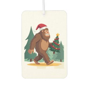 Bigfoot Christmas Tree Santa Hat (2) Car Air Freshener