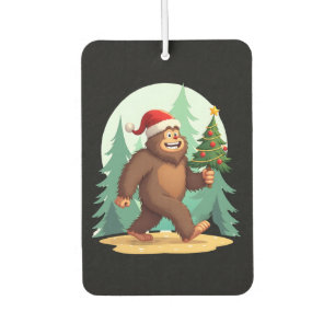 Bigfoot Christmas Tree Santa Hat (2) Car Air Freshener