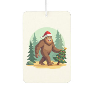 Bigfoot Christmas Tree Santa Hat (3) Car Air Freshener