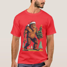 Bigfoot Christmas Tree Santa Hat