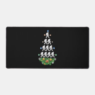 Bigfoot Christmas Tree Sasquatch Santa Lovely Desk Mat