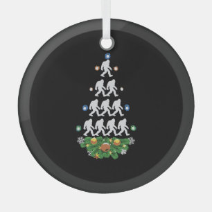 Bigfoot Christmas Tree Sasquatch Santa Lovely Glass Tree Decoration