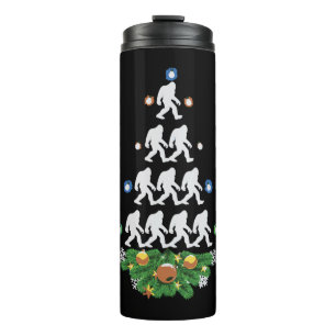 Bigfoot Christmas Tree Sasquatch Santa Lovely Thermal Tumbler