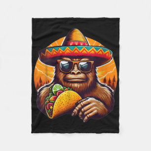 Bigfoot Cinco De Mayo Fiesta Design Sasquatch Taco Fleece Blanket