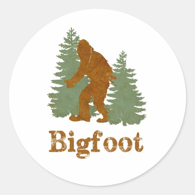 Bigfoot Classic Round Sticker (Front)