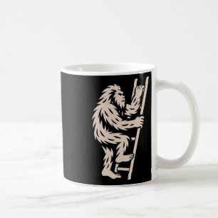 Bigfoot Climbing Ladder Funny Cryptid Sasquatch Lo Coffee Mug