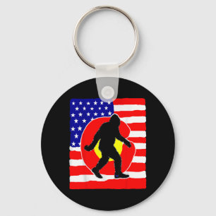 Bigfoot Colorado American Flag Sasquatch Patriotic Key Ring