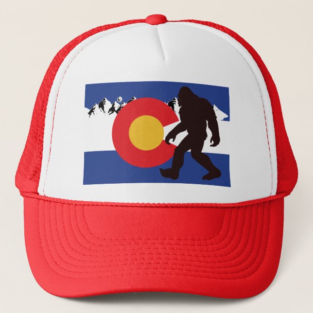Bigfoot-Colorado-Flag Trucker Hat (Front)