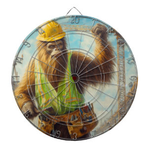 Bigfoot Construction Worker Dartboard