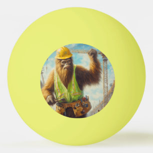 Bigfoot Construction Worker Ping Pong Ball