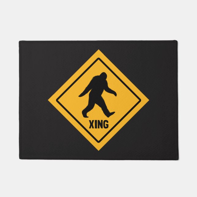 Bigfoot Crossing | Sasquatch Xing Sign | Squatch Doormat (Front)
