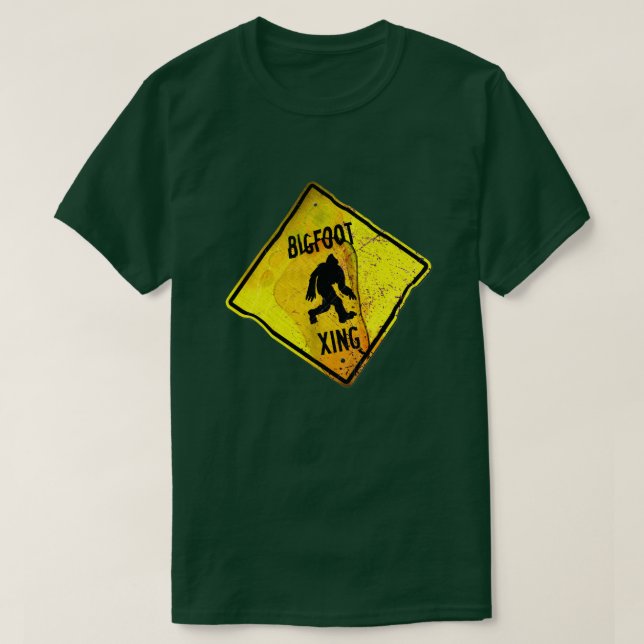 Bigfoot Crossing Sign T-Shirt (Design Front)