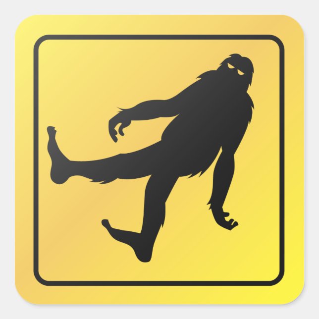 Bigfoot Crossing Square Sticker (Front)
