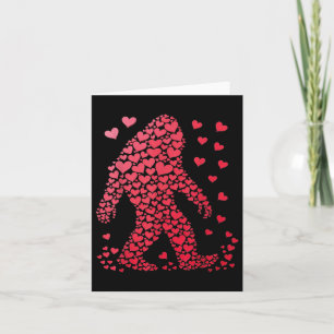 Bigfoot Cute Silhouette Heart Valentine For Men Wo Card