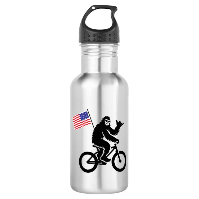 Bigfoot Cycling American Flag 532 Ml Water Bottle (Front)